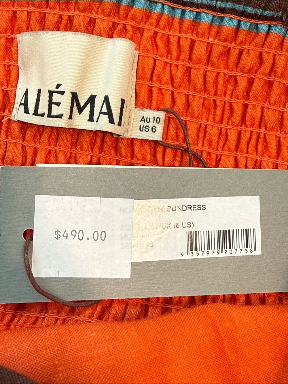Alémais Orange Rocco Mini Sundress with Multicolor Print - Picture 12 of 16